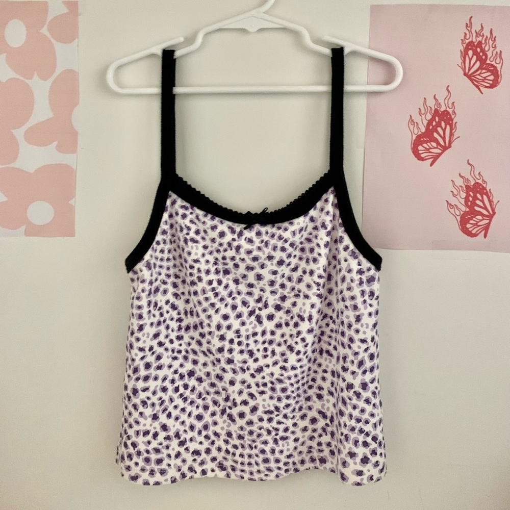 Brandy Melville Belle Purple Cheetah Print Tank